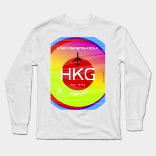 HKG Hong Kong Airport code Long Sleeve T-Shirt